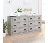 Aparador 2 piezas | aparador de comedor | armario de cocina madera contrachapada gris hormigón cfw88808