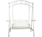Biscottini banco - acabado de hierro forjado antiguo - jardín - exterior - terraza - balcón - decorativo - 221x199x101 cm