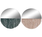Espejo de pared dkd home decor 8424001658237 50 x 0,5 x 50 cm cristal dorado madera verde flecos (2 unidades) 8424001658237 s300