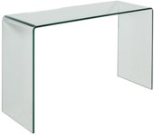 Consola smalle de cristal curvado 80x40x80 cm