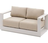 Hespéride - sofá de jardín allure avena y zebrano beige 2 plazas de aluminio y poliéster