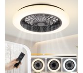 Ventilador de techo nettlife con iluminación led, silencioso, con control remoto, 40 w, regulable, 6 velocidades