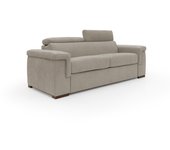 Giunone sofá cama convertible con colchón de 18 cm y reposacabezas reclinables en tejido impermeable 220 cm (mat. 140x197 cm) crema