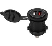 Cargador rápido de seguridad para teléfono móvil y tableta con doble puerto usb para coche, resistente al agua, para qc 3.0 (dc12~24v)