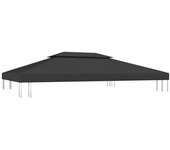 Toldo de cenador 2 niveles 310 g/m2 4x3 m negro