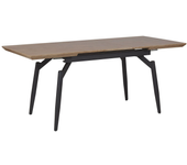 Beliani mesa de comedor extensible barbosa marrón oscuro 140/180 cm 80 cm