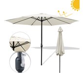 Sombrilla de jardín recta protección uv, resistente e impermeable para terraza y balcón ø350cm beige