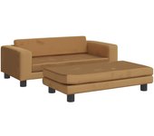 Sofá para niños | sofá de salón | sofá de descanso con reposapiés terciopelo marrón 100x50x30 cm cfw304127