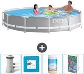 Paquete de piscina - intex - alrededor - 366x366x76 cm + accesorios cb114
