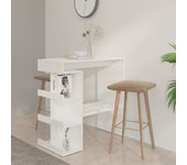 Estantería para mesa de bar blanco brillante 100x50x101,5cm