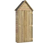 Caseta herramientas jardín con puerta madera pino 69,5x32x178cm