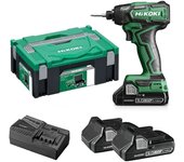 Destornillador de impacto 140nm 18v hikoki + 2 baterías 3.0 ah - wh18ddwqz