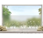 Lámina de privacidad de vinilo esmerilado para ventanas, con diseño de diente de león y mariposas, estática, extraíble, sin pegamento, 44,5 x 500 cm