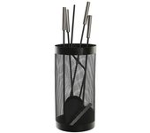 Chimenea set 4 acero inox 11x2x51 negro