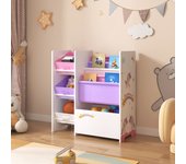 Estantería para niños vimianzo motivo unicornio aglomerado/tela 60 x 65 x 30 cm multicolor [en.casa]