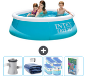 Paquete de piscina - intex - alrededor - 183x183x51 cm + accesorios cb127