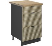 Vicco mueble bajo de cocina fame-line, panel de roble, 50 cm , et roble