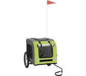 Remolque de bicicleta mascotas hierro tela oxford verde gris cfw91510