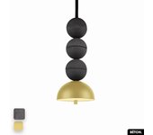 Lámpara colgante de hormigón - bosfor concrete | antracita - limón | 3 bolas | led 14w