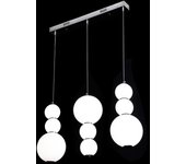 Lámpara de techo colgante de 3 tulipas de cristal blanco. led 60w x 3. tono luz 3000k-6000k. ref 8603-3s