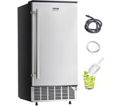 Vevor máquina de hielo empotrable, capacidad 36,3 kg/24 h, puerta reversible acero inox, drenaje eléctrico, para cocina, bar, oficina, casa