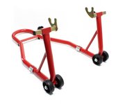 Caballete modelo trasero para moto rojo carga máxima de 450 kg eje trasero