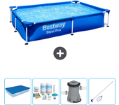 Paquete de piscina - bestway - rectángulo - 221x150x43 cm + accesorios cb5