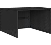 Caseta de robot cortacésped ratán sintético negro 86x90x52/57cm