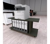 Mesa baja con ruedas madera fsc® mod. pilar. henor. 100x40x45.5 grafito.
