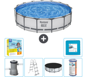 Paquete de piscina - bestway - alrededor - 457x457x122 cm + accesorios cb34