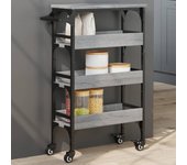 Carro de cocina sonoma gris 53x20x76 cm de madera contrachapada