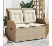 Maison exclusive - sillón reclinable de jardín con cojines ratán sintético beige
