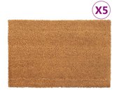 Felpudo 5 uds. natural 40x60 cm fibra de coco tufted