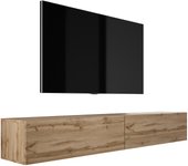 Mueble tv suspendido, (2 x 100) x 34 x 32 cm, roble wotan