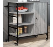 Carro de cocina sonoma gris 87,5x38,5x84,5cm madera contrachapada