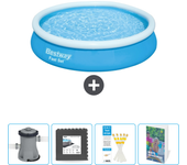 Paquete de piscina - bestway - alrededor - 366x366x76 cm + accesorios cb94
