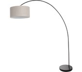 Mexlite - lámpara de pie - solva - negro - lino metal - lámpara de arco - e27 - 3898zw