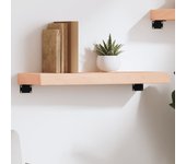 Estante de pared madera maciza de roble sin tratar 60x20x6 cm