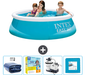 Paquete de piscina - intex - alrededor - 183x183x51 cm + accesorios cb67