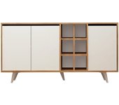 Aparador 3 puertas y 6 nichos decoración roble y blanco l140 cm - seria