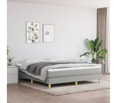 Somier de muelles gris claro 180x200 cm tela