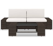 Juego de muebles de jardín 3 piezas | conjunto de comedor | conjunto de descanso ratán sintético marrón cfw285912