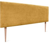 Dhome cabecero de pana liso con patas alta gama moderno cabezal tapizado cama lujo dormitorio acolchado (mostaza, 145x105cm)