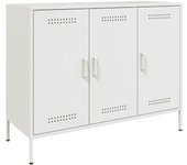 Aparador | aparador de comedor | armario de cocina de acero laminado en frío blanco 100,5x39x79 cm cfw75880