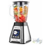 Batidora de vaso 1500w, jarra de cristal graduada 1,5l, cuerpo en acero inoxidable