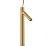 Hansgrohe axor starck mezclador monomando de lavabo 250 con mango de ping para lavabos con juego de desagüe, 10129250, color: brushed gold optic