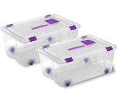 Com-fort house caja plástico almacenaje grandes multiusos con asa y ruedas - medidas 585 x 390 x 250 - capacidad de 42 litros (2)