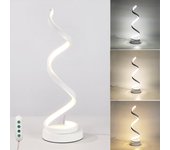 Lámpara de mesa moderna en espiral, lámpara de mesa led regulable con 3 opciones de color, lámpara de escritorio, lámpara de noche