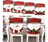 4 uds fundas para sillas navideñas fundas traseras para sillas de muñeco de nieve de papá noel para decoración navideña, 54x48cm