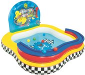 Piscina hinchable autoportante infantil bestway 157x91 cm 6 bolas u 4 anillos hinchables diseño mickey and the roadster racers